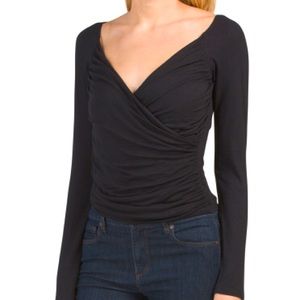 Express Long Sleeve Wrap Top